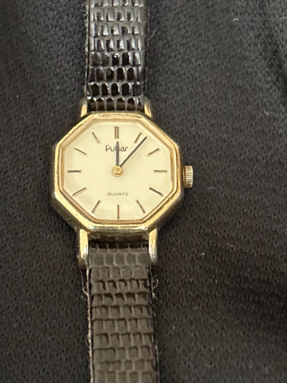 Pulsar Gold-Tone Octagonal Watch